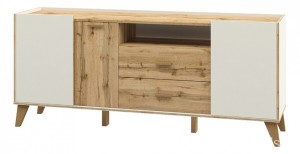 Тумба под ТВ Сканди МН-036-04 (белый, дуб вотан белый, дуб вотан  1240x400x540)