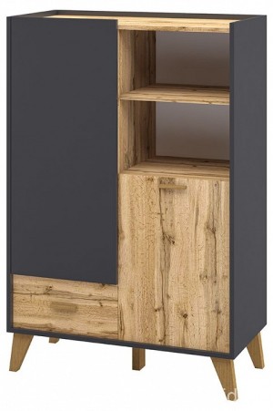 Тумба комбинированная Сканди (графит, дуб вотан графит, дуб вотан  810x400x1320)