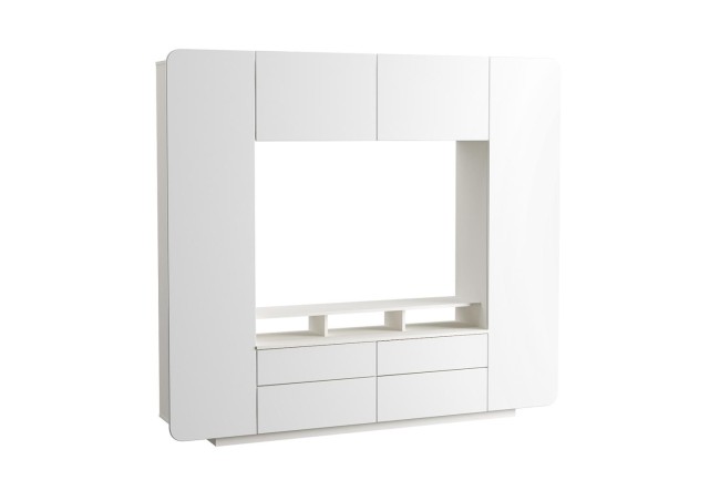 Стенка для гостиной Румба NEW 03.272 Белый, белый глянец Стенка для гостиной Румба NEW 03.272 Белый, белый глянец