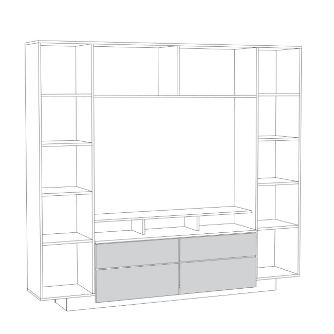 Стенка для гостиной Румба NEW 03.272 Белый, белый глянец Стенка для гостиной Румба NEW 03.272 Белый, белый глянец