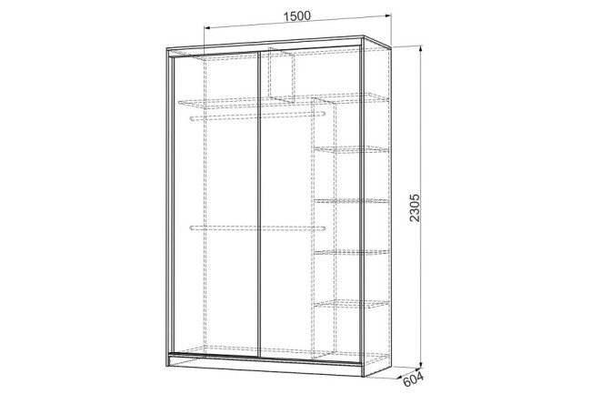 Шкаф-купе Гранд 7-600 79 (венге цветной рисунок  1500x604x2305)