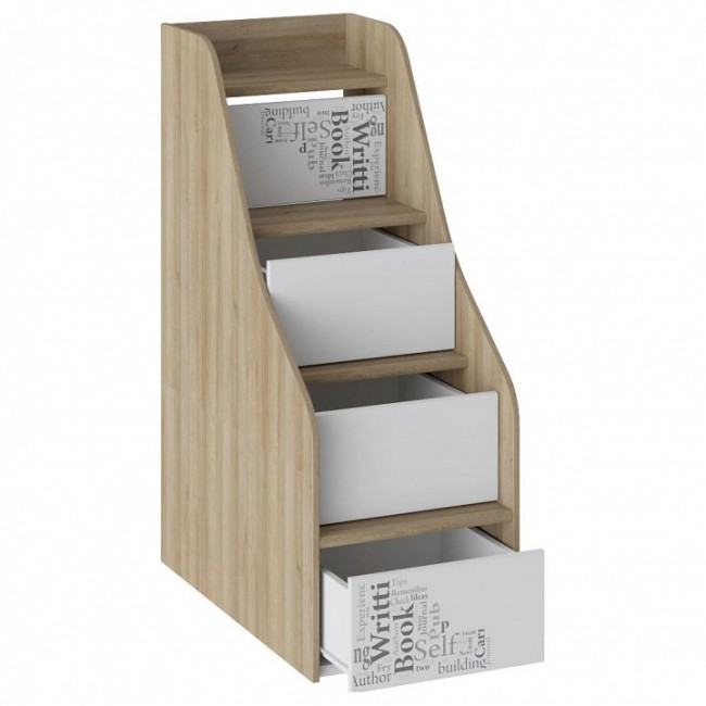 Ступени для кровати Оксфорд ТД-139.11.12 (ривьера белый  466x839x1213)