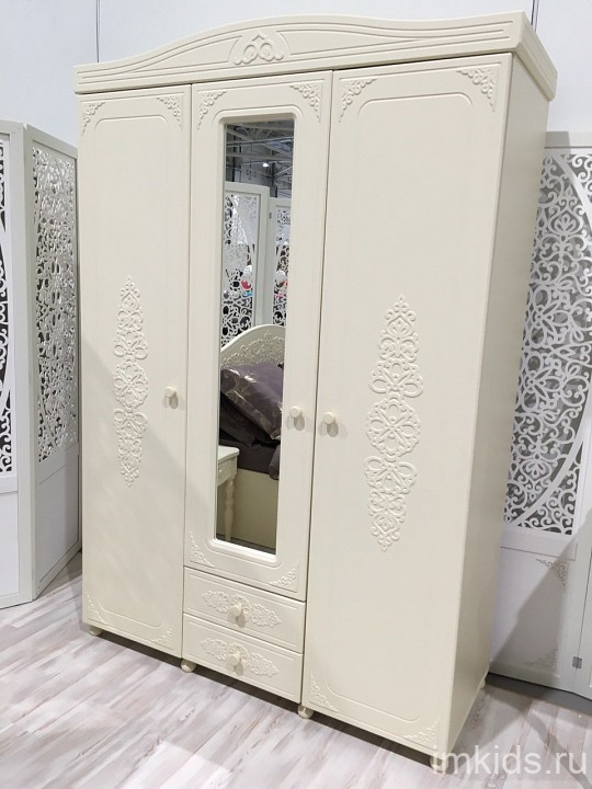 Шкаф платяной Ассоль плюс АС-27 (ваниль ваниль  1528x566x2230)