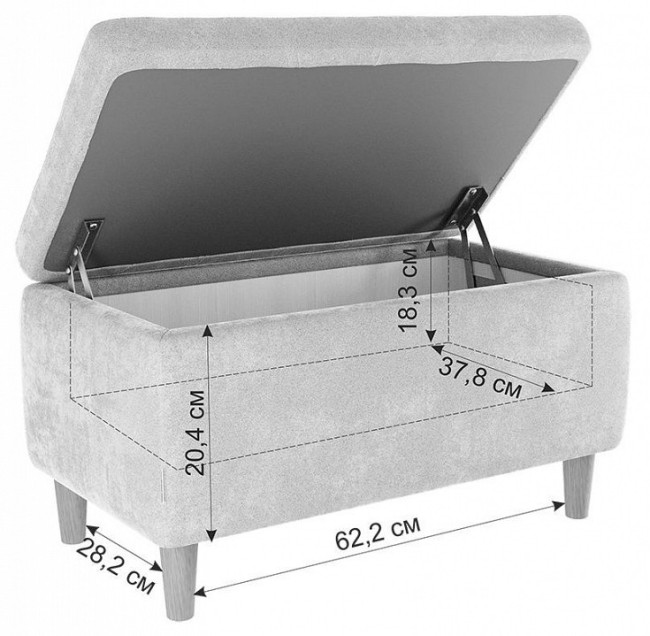 Банкетка-сундук Чарли 2 (  латте 760x430x400)