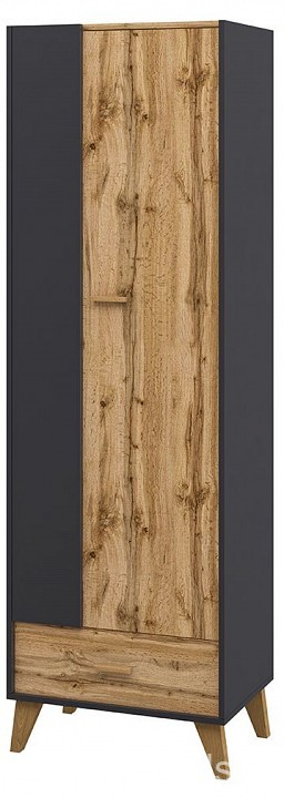 Шкаф платяной Сканди (графит, дуб вотан графит, дуб вотан  630x400x2000)