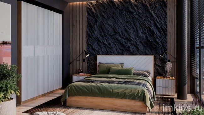 Гарнитур для спальни Хилтон (дуб крафт золотой белый белый )