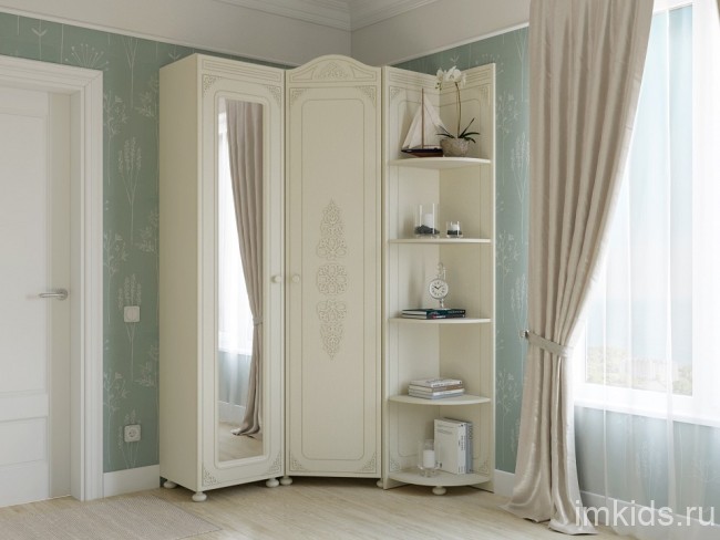 Шкаф платяной Ассоль плюс АС-521К (ваниль ваниль  767x767x2160)