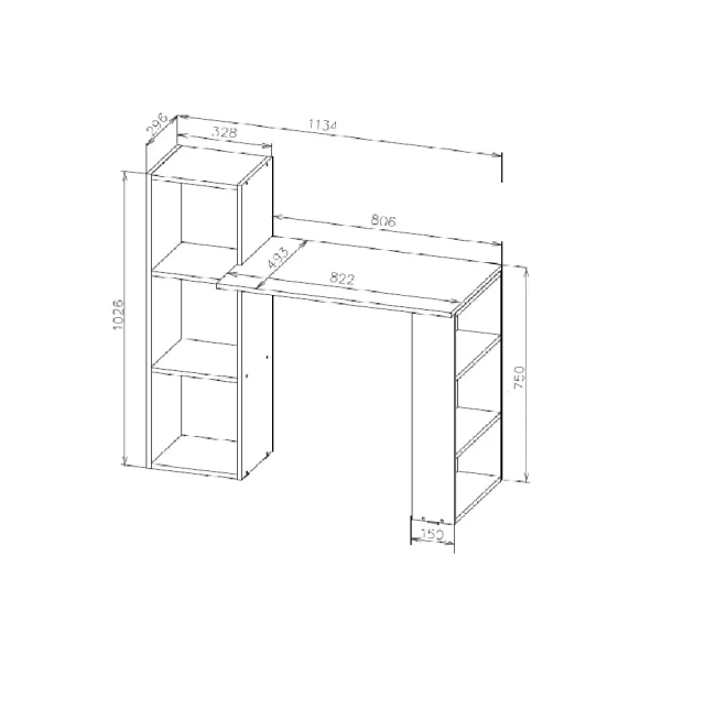 Стол компьютерный Тоскана, дуб золотой