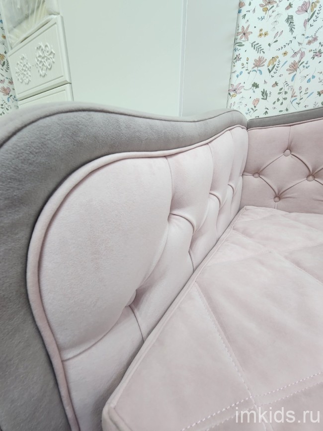 Кровать "Канди", спальное место 170х80, ткань тедди 324/306 (5 категория)