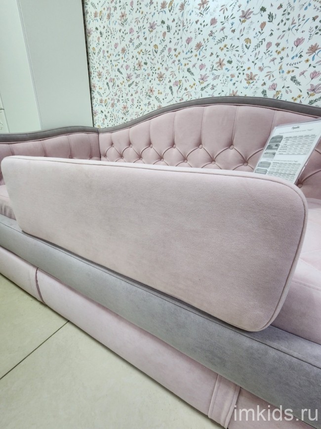 Кровать "Канди", спальное место 170х80, ткань тедди 324/306 (5 категория)