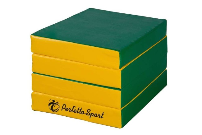 Мат № 11 (100 х 100 х 10) складной 4 сложения "PERFETTO SPORT" зелёно/жёлтый Мат № 11 (100 х 100 х 10) складной 4 сложения "PERFETTO SPORT" зелёно/жёлтый