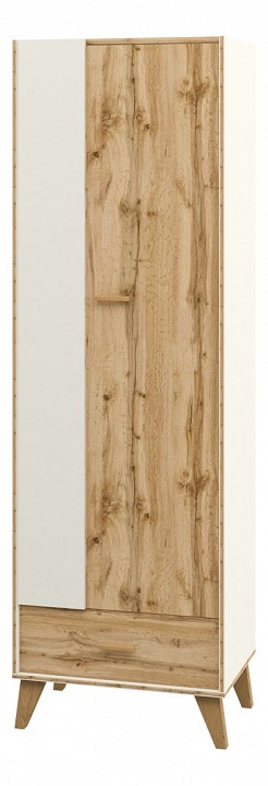 Шкаф платяной Сканди МН-036-09 (белый, дуб вотан белый, дуб вотан  630x400x1640)
