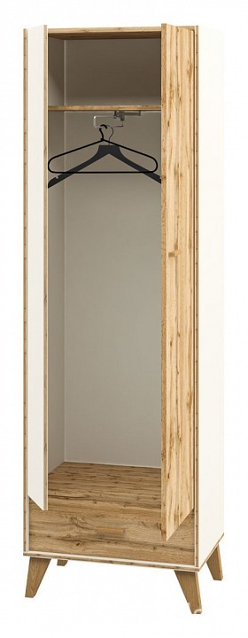 Шкаф платяной Сканди МН-036-09 (белый, дуб вотан белый, дуб вотан  630x400x1640)