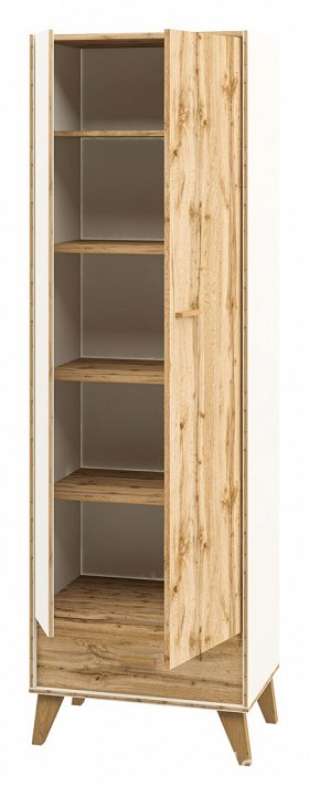 Шкаф платяной Сканди МН-036-09 (белый, дуб вотан белый, дуб вотан  630x400x1640)