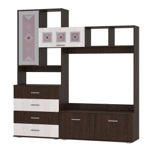 Стенка в гостиную Белла, венге/ясень белый