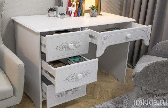 Стол письменный Ассоль АС-06 (белое дерево белое дерево  1100x600x750)