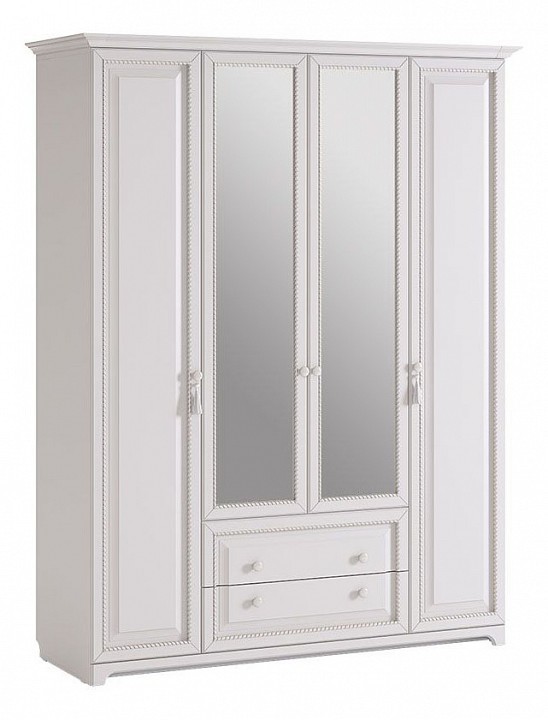 Шкаф платяной Белла (белый зеркальный, софт джелато  1687x595x2148)