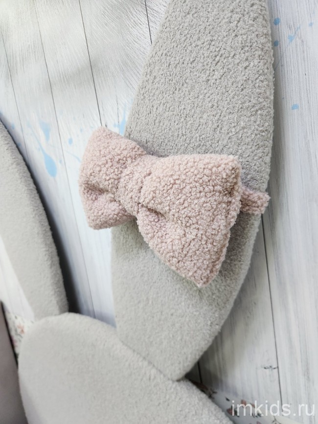 Кровать "Зайка", спальное место 160х80, ткань Барни Сильвер