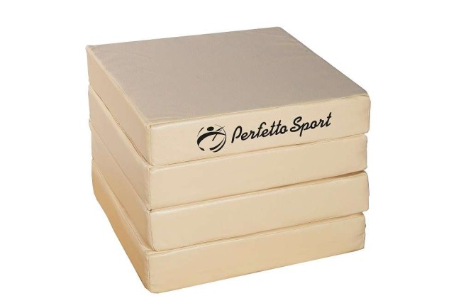 Мат № 11 (100 х 100 х 10) складной 4 сложения "PERFETTO SPORT" бежевый