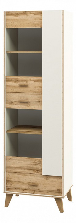 Шкаф комбинированный Сканди МН-036-10 (белый, дуб вотан белый, дуб вотан, неокрашенный  630x400x2000)