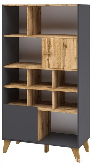 Шкаф комбинированный Сканди (графит, дуб вотан графит, дуб вотан  810x400x1640)