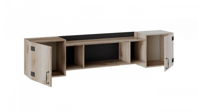 Полка комбинированная Окланд ТД-324.12.21 (дуб делано, черный дуб делано  2048x340x460)