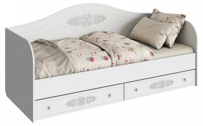 Кровать Ассоль АС-10 (белое дерево белое дерево  2040x855x950)