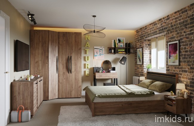 Тумба прикроватная с ящиком Nature 41, дуб табачный