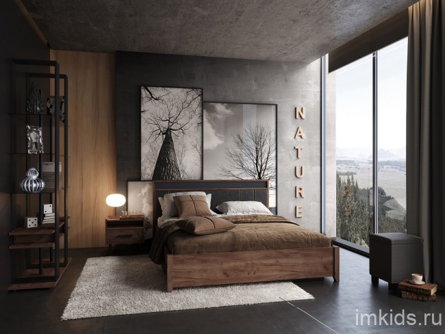 Тумба прикроватная с ящиком Nature 41, дуб табачный