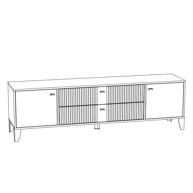 Тумба под телевизор Парус-10, дуб крафт золотой/карбон вулкан