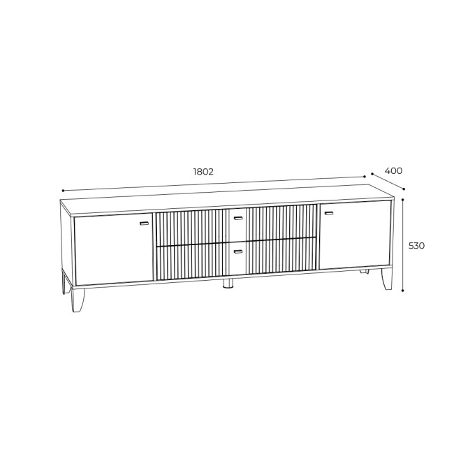 Тумба под телевизор Парус-10, дуб крафт золотой/карбон вулкан