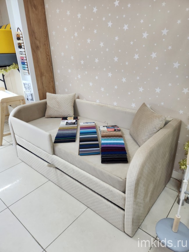 Кровать "Уно", спальное место 170х80, ткань Зизи/Даймонд 605