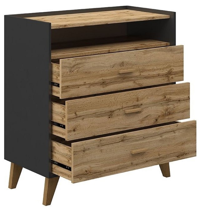 Комод Сканди (графит, дуб вотан дуб вотан  900x400x940)