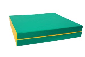 Мат № 10 (100 х 150 х 10) складной 1 сложение "KMSsport" зелёно/жёлтый