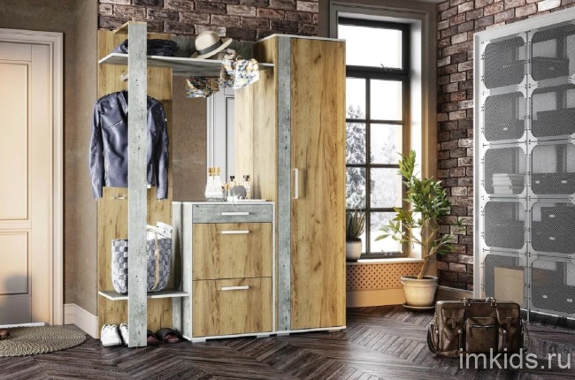 Вешалка Кензо, крафт/бетон Вешалка Кензо, крафт/бетон