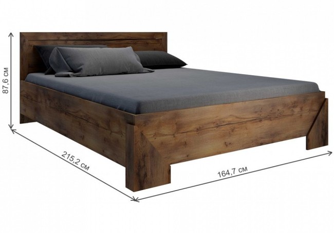 Кровать двуспальная Саманта (таксония шоколадная   2152x1647x876)