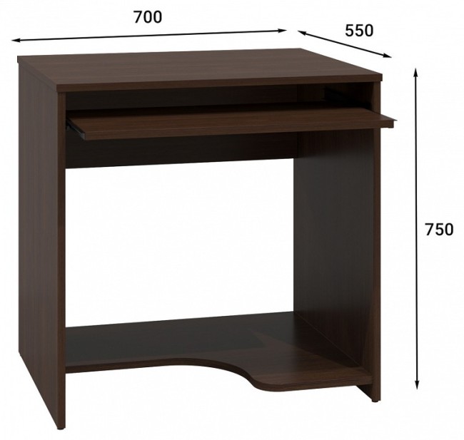 Стол компьютерный Эконом Стандарт С-233 (венге   700x550x750)