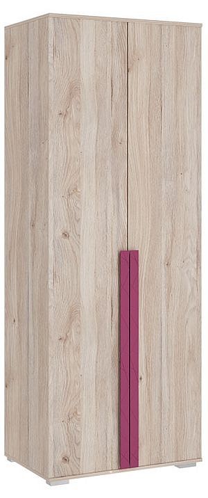 Шкаф платяной Лайк 04.01 (дуб мария дуб мария, фуксия  800x550x2100)