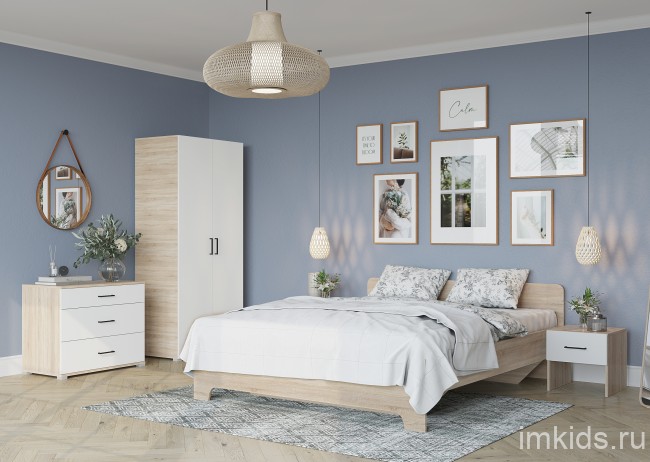 Тумба с ящиком Victor, дуб сонома/белый