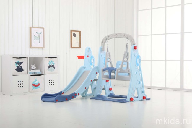 Горка + качели "Космо" PS-035-М ментол