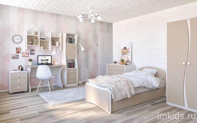 Полка навесная Комби МН-211-07 (капучино, сосна рандерс   1100x250x600)