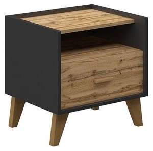 Тумбочка Сканди (графит, дуб вотан дуб вотан  500x400x540)