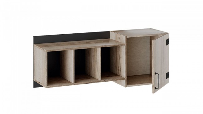 Полка комбинированная Окланд ТД-324.15.11 (дуб делано, черный дуб делано  1200x340x460)