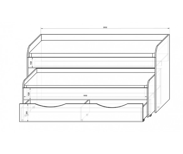 Двухярусная выкатная кровать Фанки 8