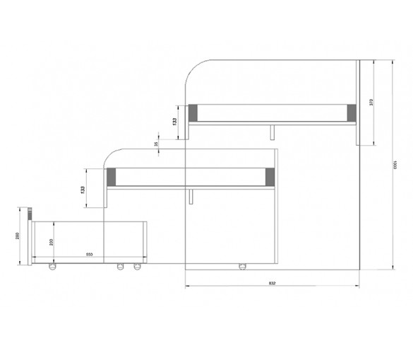 Двухярусная выкатная кровать Фанки 8