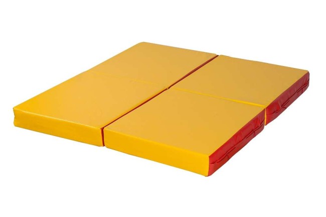Мат № 11 (100 х 100 х 10) складной 4 сложения "KMSsport" красно/жёлтый