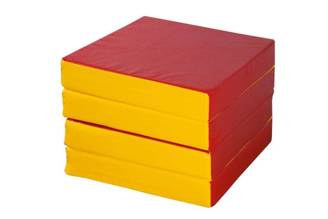 Мат № 11 (100 х 100 х 10) складной 4 сложения "KMSsport" красно/жёлтый