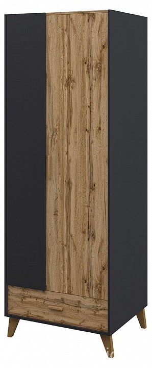 Шкаф платяной Сканди (графит, дуб вотан графит, дуб вотан  800x610x2000)