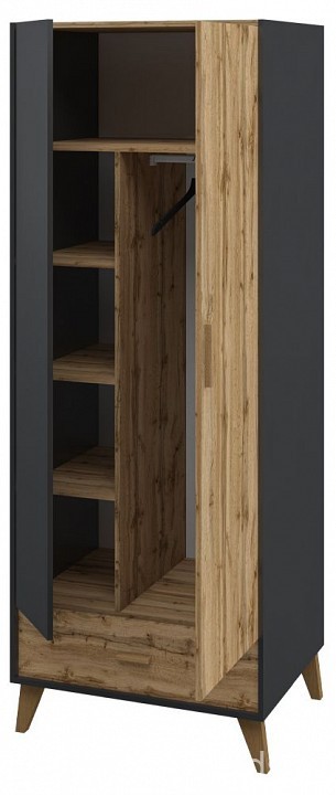 Шкаф платяной Сканди (графит, дуб вотан графит, дуб вотан  800x610x2000)