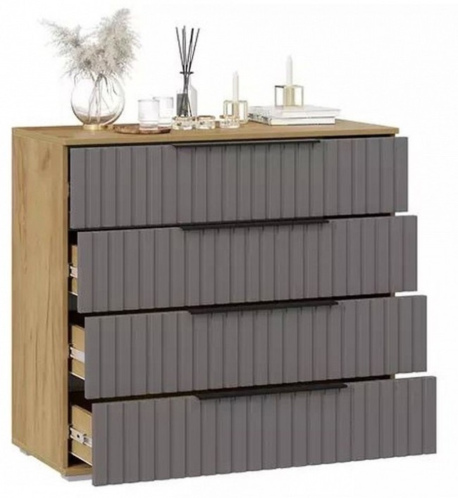 Комод Хилтон (дуб крафт золотой графит  920x414x842)